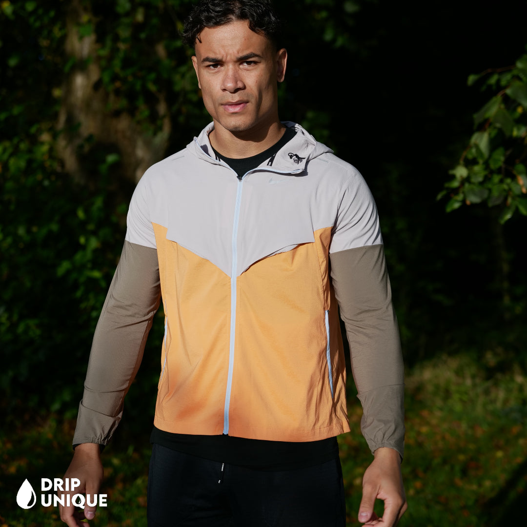 Nike UV Windrunner Jacket Orange/Cream & Black Nike Phenom Pants Set