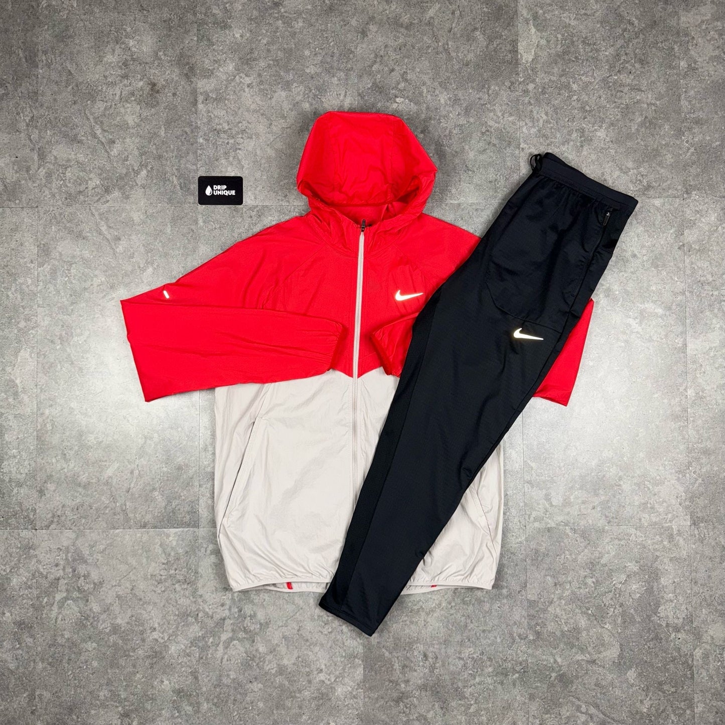 Nike UV Windrunner Jacket Red & Black Nike Phenom Pants Set