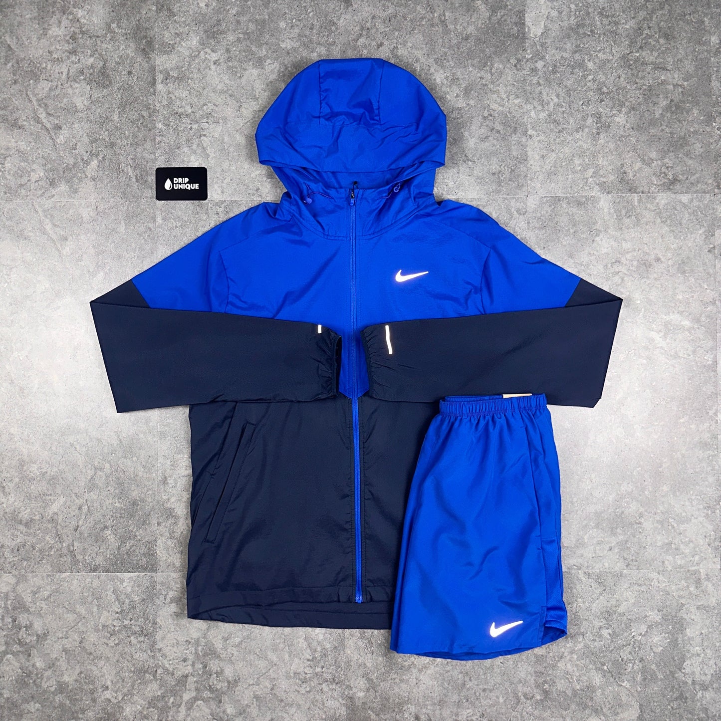Nike UV Windrunner Jacket Royal Blue & Royal Blue Challenger Shorts Set