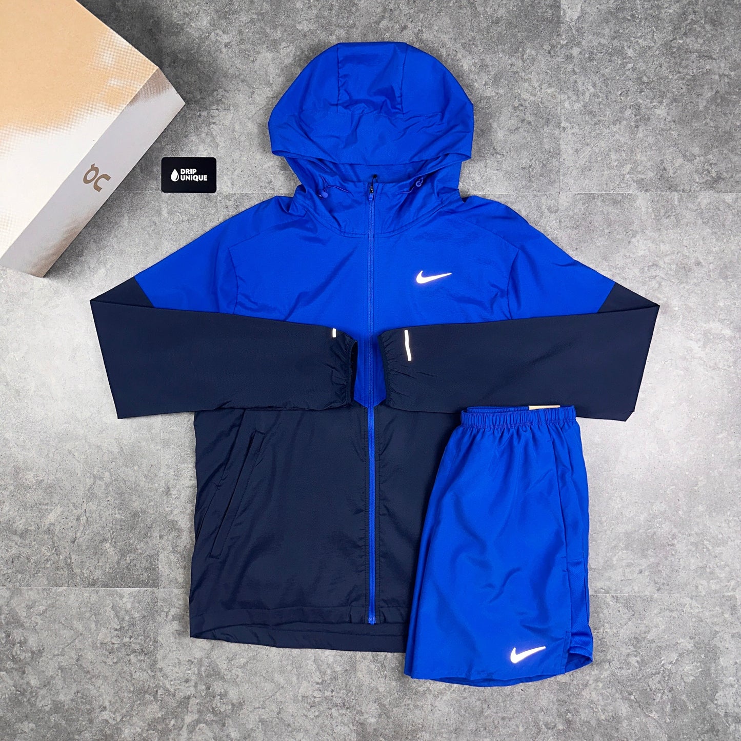Nike UV Windrunner Jacket Royal Blue & Royal Blue Challenger Shorts Set