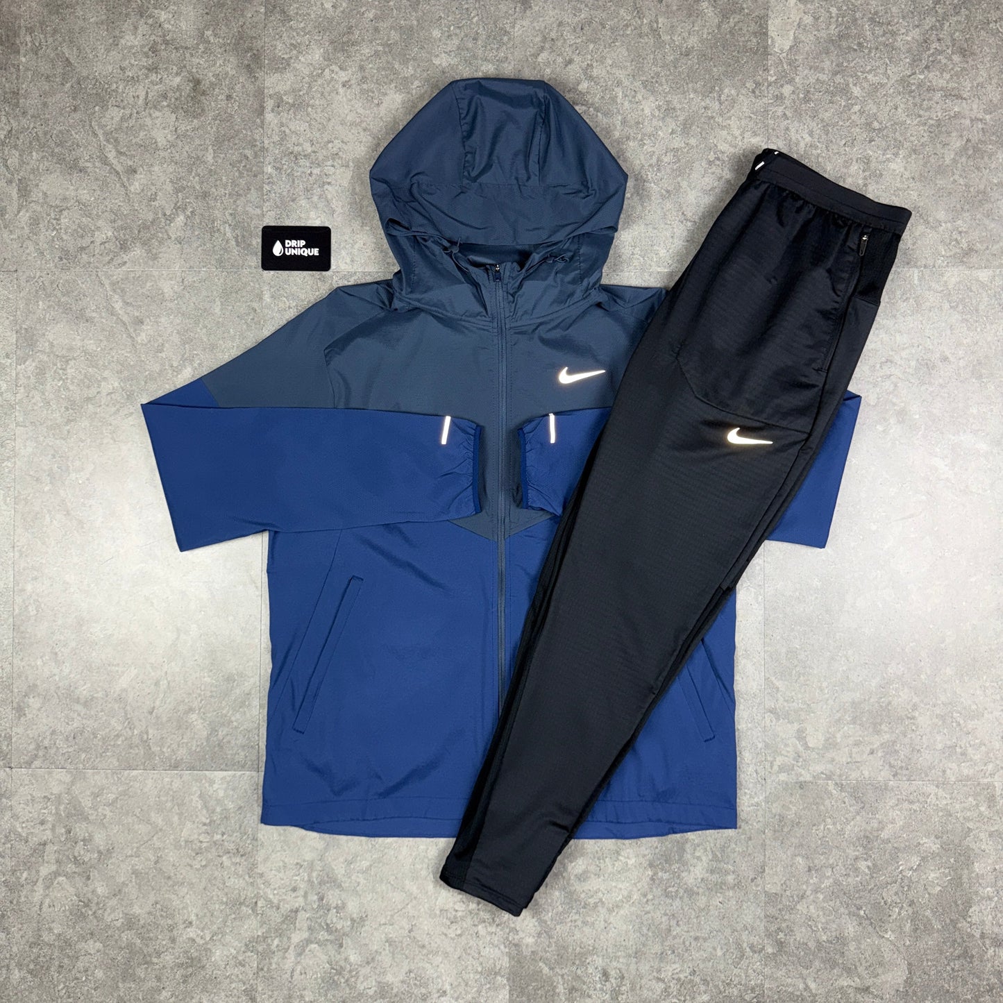 Nike UV Windrunner Jacket Thunder Blue & Black Nike Phenom Pants Set