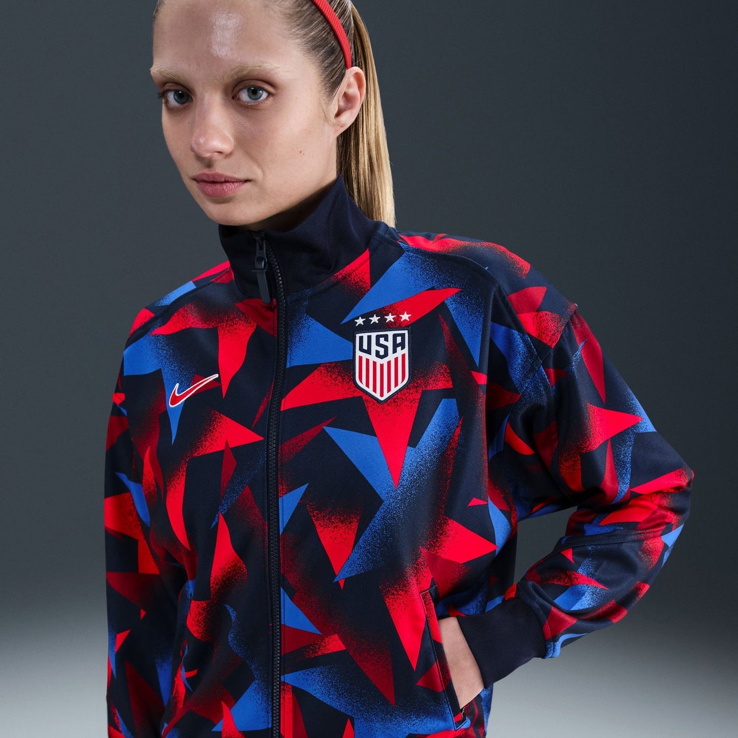 Women's Nike USWNT 2025 Academy Pro Star Navy Anthem Jacket